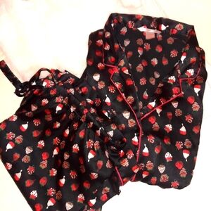 Victoria's Secret Chocolate Covered Strawberry Satin Pajamas
